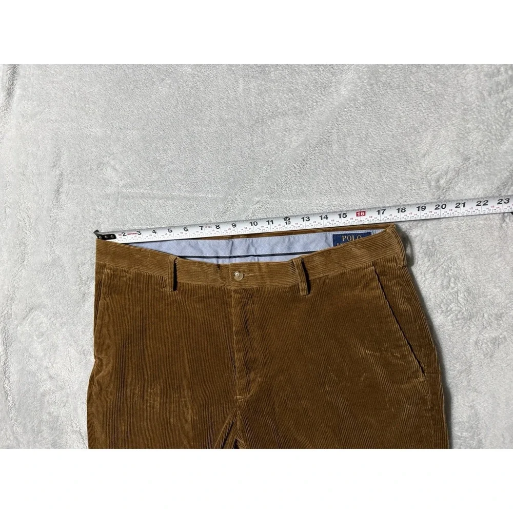 Polo Ralph Lauren Corduroy Pants Mens 35x28 Brown‎ Classic Fit Stretch